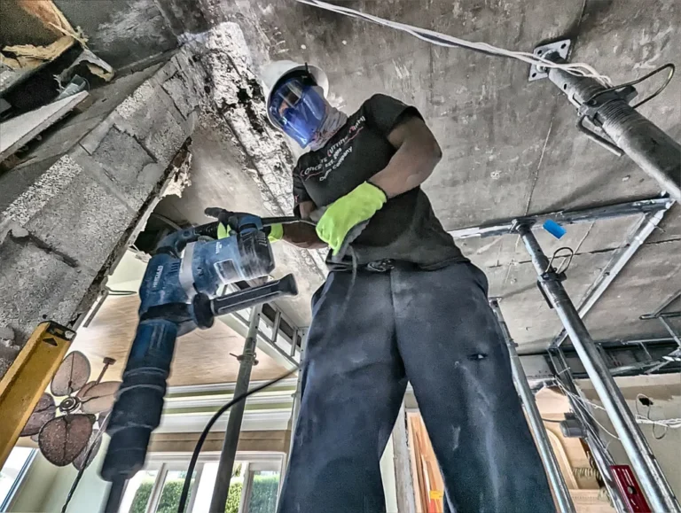 How to break up thick concrete slab?