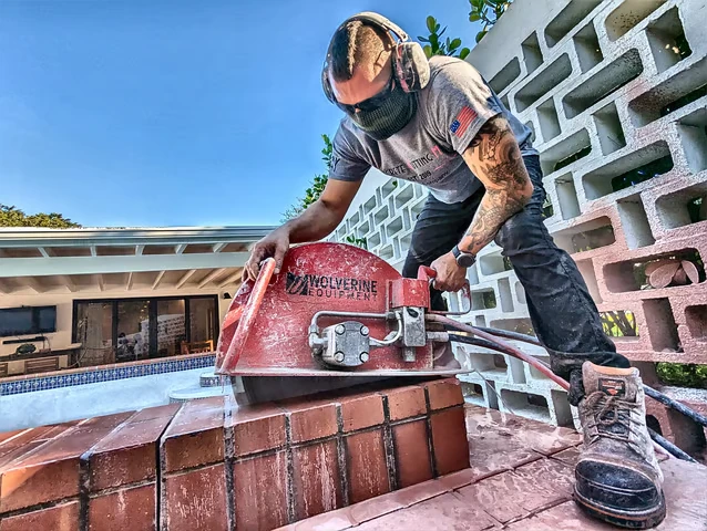 Cutting and demo of a large pool in the fl keys