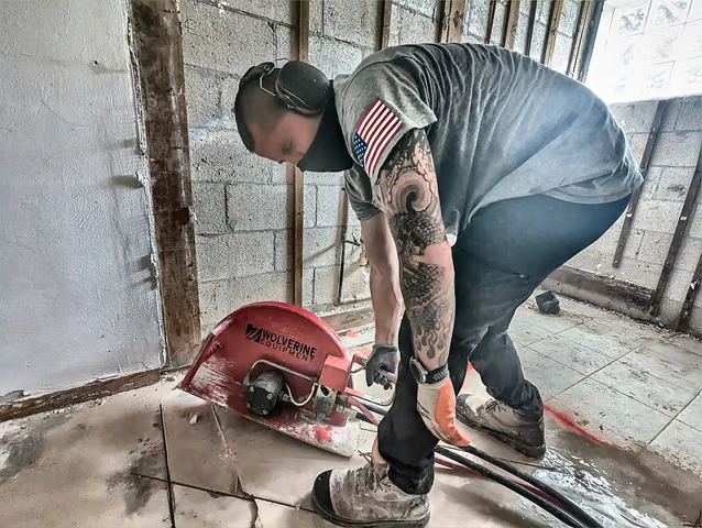 Cutting and removing a large piece of slab on grade in the fl keys