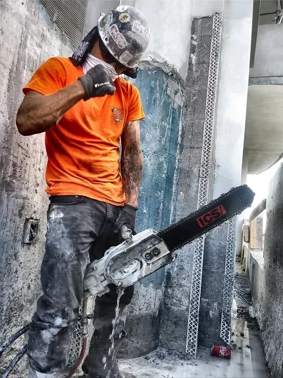 Concrete Demolition Professional with ICS hydraulic chainsaw