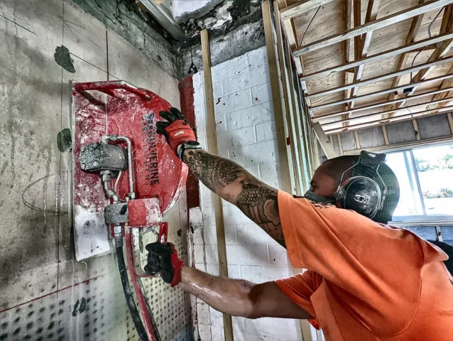 New window openings in concrete