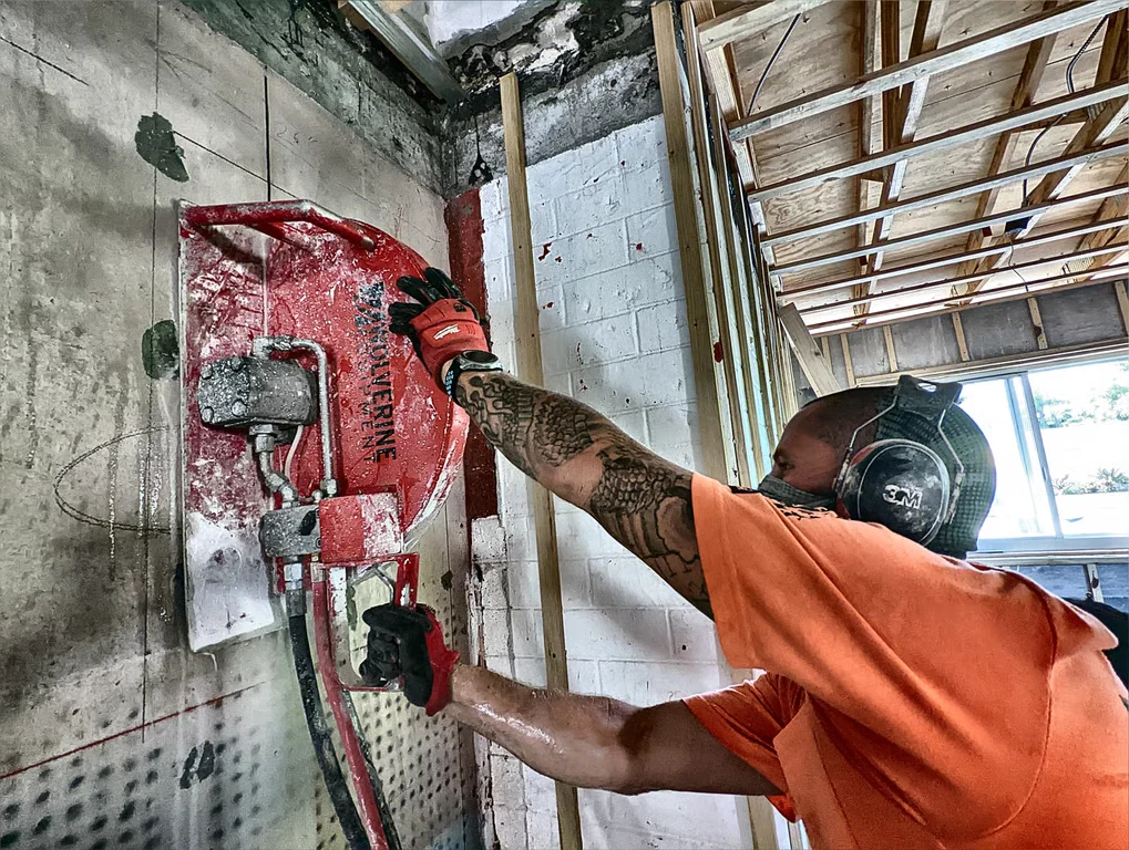 New window openings in concrete