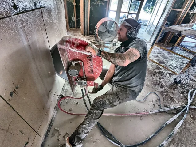 Precision concrete cutting for new door openings in miami
