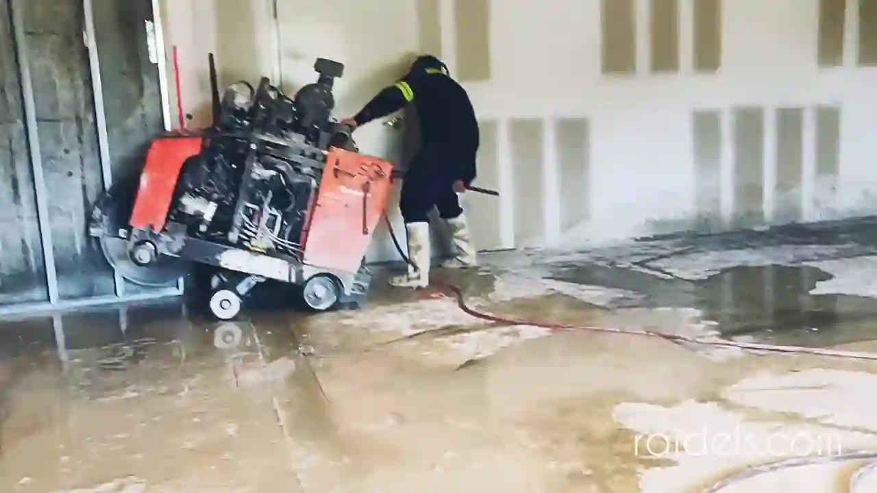 cutting concrete slab with rebar 16