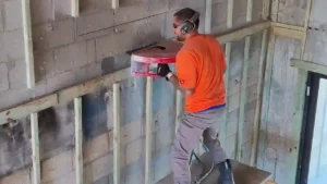 poster concrete wall cutting for hvac & ac openings
