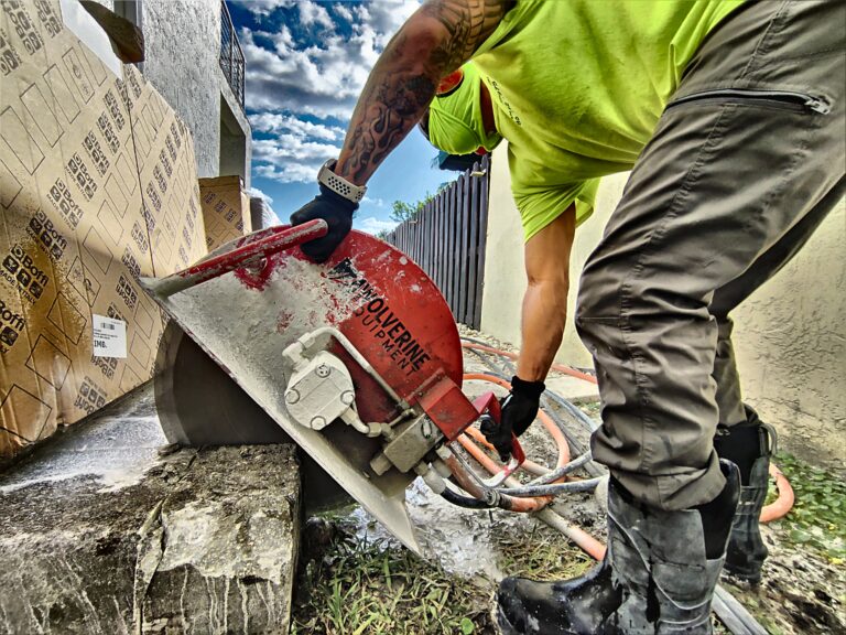 cutting concrete